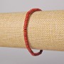 Red Jasper Bracelet, Natural Stone, Smooth Rondels, Diameter 4x2 mm, Length 18 cm, Stretch
