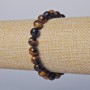 Tiger's Eye Bracelet, natural stone, faceted bead, 8 mm diameter, 18 cm length ± (stretch)