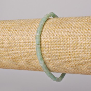 Amazonite Bracelet, Natural Stone, Faceted, Diameter 4×2 mm, Length 18 cm, Stretch