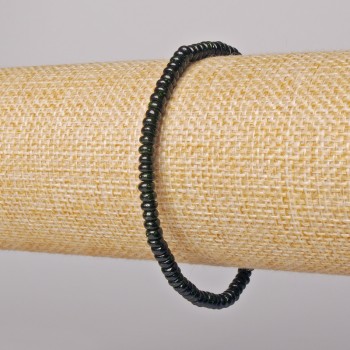 Bracelet Green Aventurine Synthetic Smooth Rondel, diameter 4x2 mm +-, length 18 cm +- (stretch)