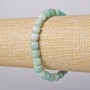 Amazonite Bracelet, natural stone, faceted cube, 7 mm diameter ±, length 18 cm ± (Stretch)