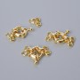 Donut clasp for two strands, 9mm diameter, gold-tone metal, 1 piece