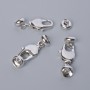 Carabiner clasp, silver-tone, 13.5×7 mm, length 2.5 cm, 1 pc