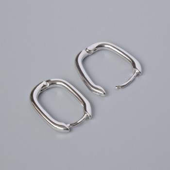 Congo earring hooks in silver-colored metal, 18×14×2 mm, pair