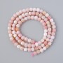 Pink Opal Beads, Natural Stone, Faceted Cube, 4mm Diameter, 39cm Length on Thread