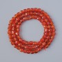 Carnelian beads, natural gemstone, faceted cubes, diameter 4.5 mm, length 38 cm on thread