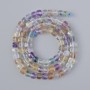Fluorite Beads, Natural Stone, Faceted Cube, Diameter 4–5 mm, Length 39 cm on a Thread