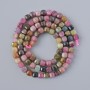 Tourmaline Beads, Natural Stone, Faceted Cubes, 4 mm Diameter, 39 cm Length, on Thread