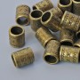 Bead-insert findings, 8×6 mm diameter, bore 4.3 mm, pack of 20 pcs ± bronze metal color