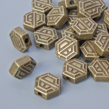 Bronze-colored bead-insert findings, 8.5×4 mm, hole diameter 1.9 mm, pack of 24 pcs ±