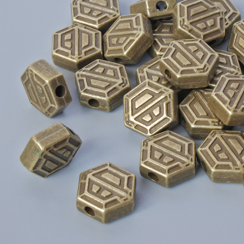 Bronze-colored bead-insert findings, 8.5×4 mm, hole diameter 1.9 mm, pack of 24 pcs ±