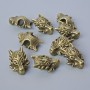 Bead insert 'Dragon', 18x13x8 mm, hole diameter 3.7 mm, pack of 9 pcs ±, bronze metal color