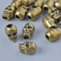 Bead-insert finding 'Skull', 9x6 mm, hole diameter 2.6 mm, pack 18 pcs +- bronze-colored metal