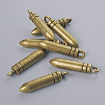Pendant hardware 'Sphere', 23.5×4.5 mm, hole diameter 1.7 mm, packaging 8 pcs ± bronze-colored metal