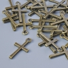 Pendant fittings 'Cross', 18×10 mm, hole diameter 1.3 mm, packaging 30 pcs ±, bronze metal color