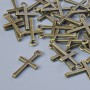 Pendant fittings 'Cross', 18×10 mm, hole diameter 1.3 mm, packaging 30 pcs ±, bronze metal color