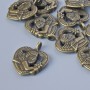 Pendant Hardware 'Heart', diameter 20x16 mm, hole diameter 1.8 mm, pack 9 pcs ± bronze metal color
