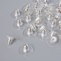 Earring backings, 12 mm diameter, pack of 42, silver-tone metal