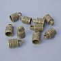 End cap fittings, bronze color, dimensions 16x10mm, hole diameters 3.5mm and 7.7mm, pack of 10 pcs