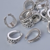 Pendant Base, silver color, size 15x11x6 mm, hole size 10.7x7.2 mm, pack of 13 pcs, approx. 20 g, silver-colored metal