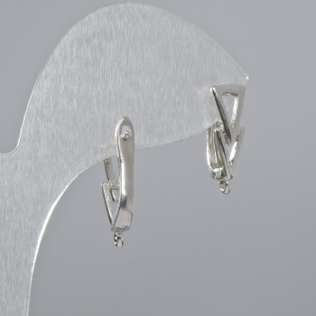 Ear wires for earrings, silver-colored metal, 18×12×5.5 mm, 1 pair