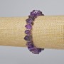 Amethyst Bracelet, natural gemstone, faceted rondelle, diameter 10×7 mm, length 18 cm ± (stretch) with metal inlays