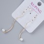 Xuping Earrings with White Bead, diameter 21.5×5 mm, length approximately 35 mm, without a clasp, 18K gold plating