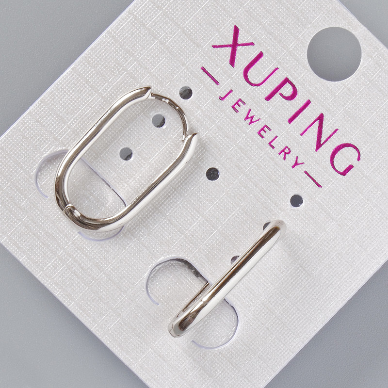 Xuping Earrings, diameter 20x2 mm +-, rhodium