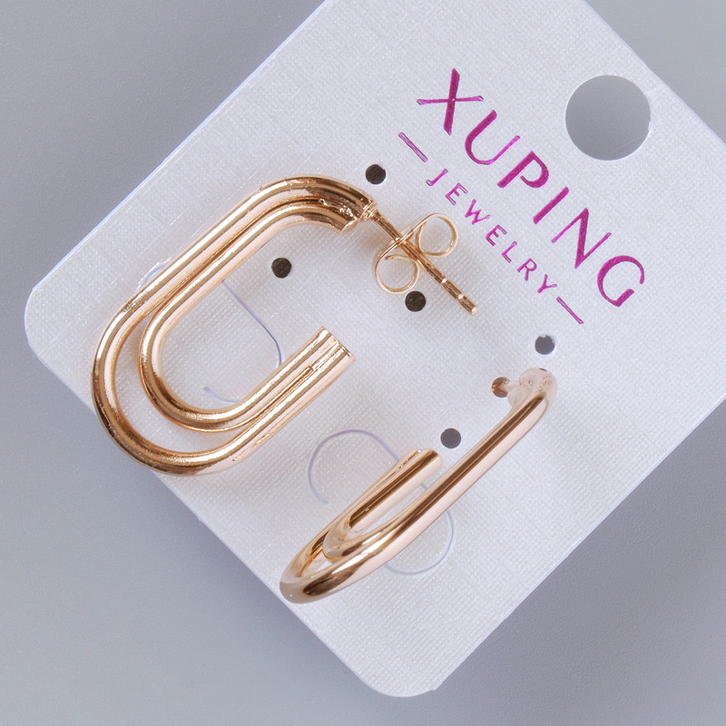 Xuping Stud Earrings, diameter 29x16 mm, ± 18K plating