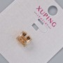 Xuping Bead with White Crystals, 8.5 x 8.5 mm, hole diameter 4.7 mm, 18K Gold-Plated