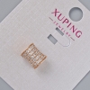 Xuping Bead with White Crystals, 9×11 mm, hole diameter 5.1 mm, 18K Gold Plating
