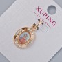 Pendant "Icon" Xuping with white crystals, diameter 20×13 mm, length 24 mm, 18K gold plating