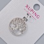 Pendant 'Tree' Xuping with white crystals, diameter 20x18 mm +/-, length 25.5 mm +/- rhodium-plated