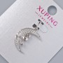 Pendant \"Moon\" Xuping with white crystals, diameter 19×14 mm, length 25 mm, rhodium-plated