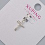 Pendant 'Cross' Xuping, diameter 14x9 mm +-, length 19.5 mm +-, rhodium