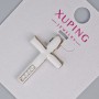 Pendant 'Cross' Xuping with white crystals, diameter 27×17.5 mm, 5 mm ± rhodium