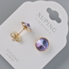 Xuping Stud Earrings with Swarovski Crystals, Purple and Blue Chameleon, 10 mm Diameter, 18K Gold Plating