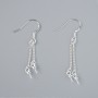 Silver-colored earring posts, metal finish, length 40mm, pair