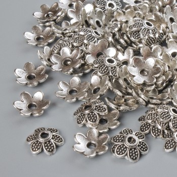 Finishing tip hardware, diameter 7x2 mm, bore diameter 1.5 mm, packaging 20 g ± (115 pcs ±), silver-colored metal