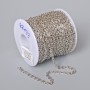 Bobbin chain fittings for jewelry, 3.1 mm thick, 18 m long, stainless steel