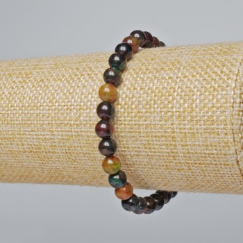 Jasper Bracelet (Imitation) Smooth Beads, 6mm diameter ±, 18cm length ± (Stretch)
