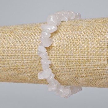 Bracelet with mountain crystal natural stone chips, diameter 9x4 mm ±, length 18 cm ± (stretch)