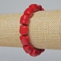 Natural Coral Faceted Bead Bracelet (assorted, medium size), diameter 11 x 10 mm +/-, length 18 cm +/- (stretch)