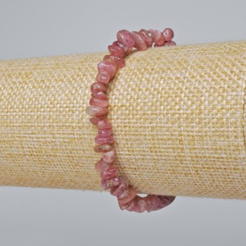 Tourmaline Bracelet with natural gemstone chips, 6x3 mm diameter, 18 cm length, stretch