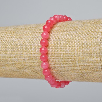 Tourmaline Bracelet (Imitation) Smooth Beads, 6 mm Diameter +/-, Length 18 cm +/- (Stretch)