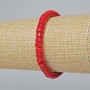 Natural Coral Disc Bracelet, 6x4 mm, 18 cm length +/- (stretch)