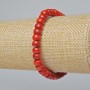 Natural Coral Bracelet, Smooth Rondels, 7×5 mm Diameter, 18 cm Length, Stretch