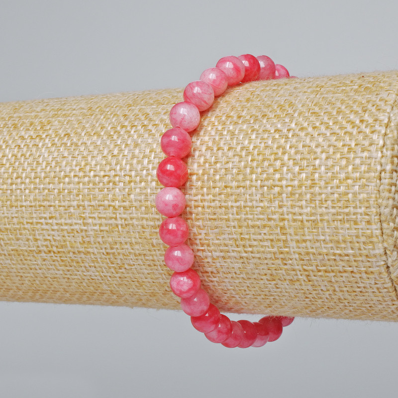 Tourmaline Bracelet (imitation) smooth beads, 6 mm diameter ±, length 18 cm ± (stretch)
