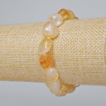 Citrine bracelet with natural stone, faceted, diameter 10×13 mm, length 18 cm ± (stretch)