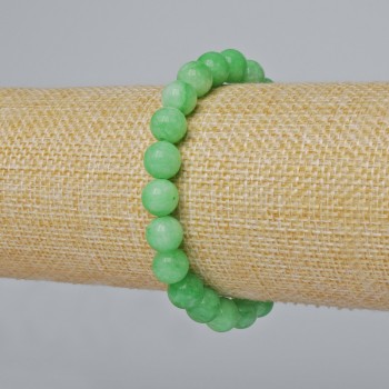 Chrysoprase imitation bracelet, smooth beads, 8mm diameter, 18cm length (stretch)